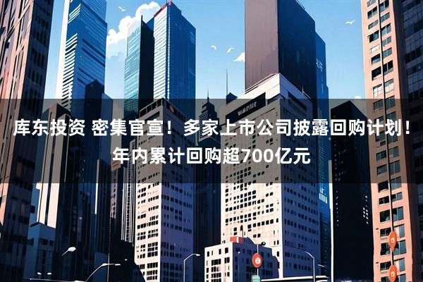 库东投资 密集官宣！多家上市公司披露回购计划！年内累计回购超700亿元